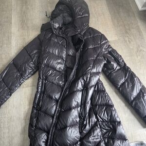 Andrew Marc Shiny Black Puffer Coat
